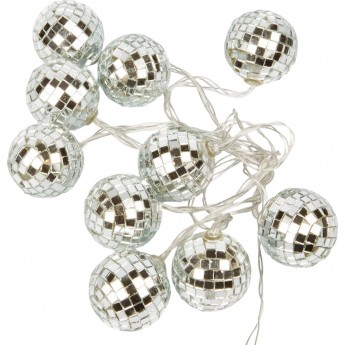 Гирлянда UNIEL ULD-S1800-010/STB/3AA WARM WHITE IP20 DISCOBALLS