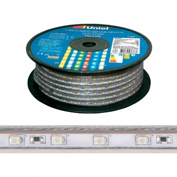 Светодиодная лента UNIEL ULS-2835-60LED/m-10mm-IP67-220V-8W/m-50M-BLUE бобина