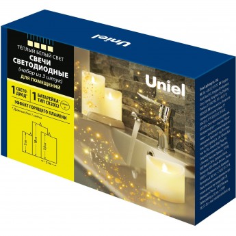 Светодиодная свеча UNIEL ULD-F060 WARM WHITE CANDLE SET3