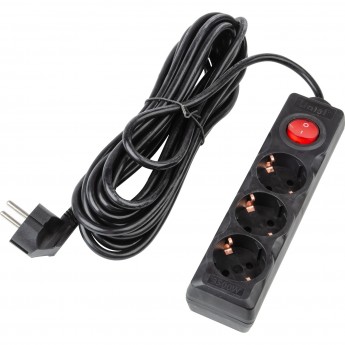 Удлинитель UNIEL S-GCU3-7B BLACK серии Ultra, шнур 7м., 3 гнезда, 16A, с/з