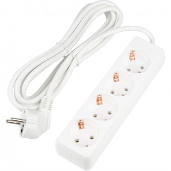 Удлинитель UNIEL S-GCU4-3 WHITE серии Ultra, шнур 3м., 4 гнезда, 16A, с/з
